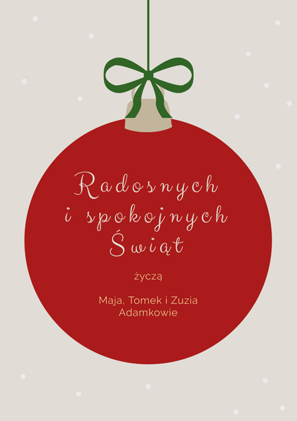 Kartka na Kartki świąteczne BOMBKA